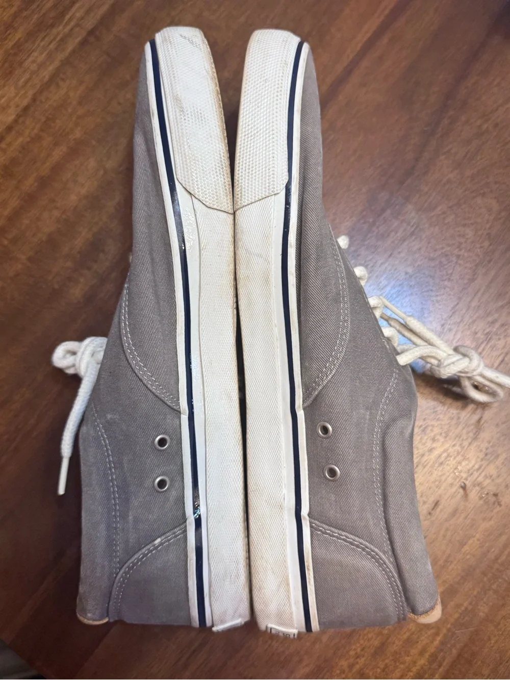 Sperry Top-Sider Mens 13M Gray Canvas Sneakers Deck Boat Shoes Lace Up-0150